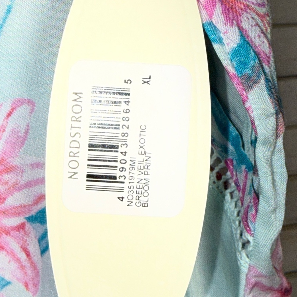 NWT Nordstrom Moonlight Eco Pajama Pants XL Green Veil Exotic Bloom Print - Picture 4 of 6